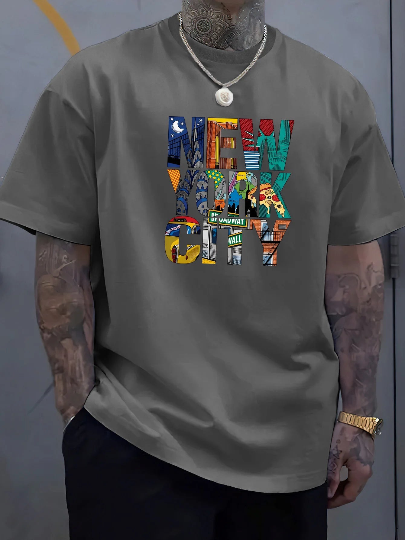 Men's Summer 100% cotton NEW YORK CITY T-shirt
