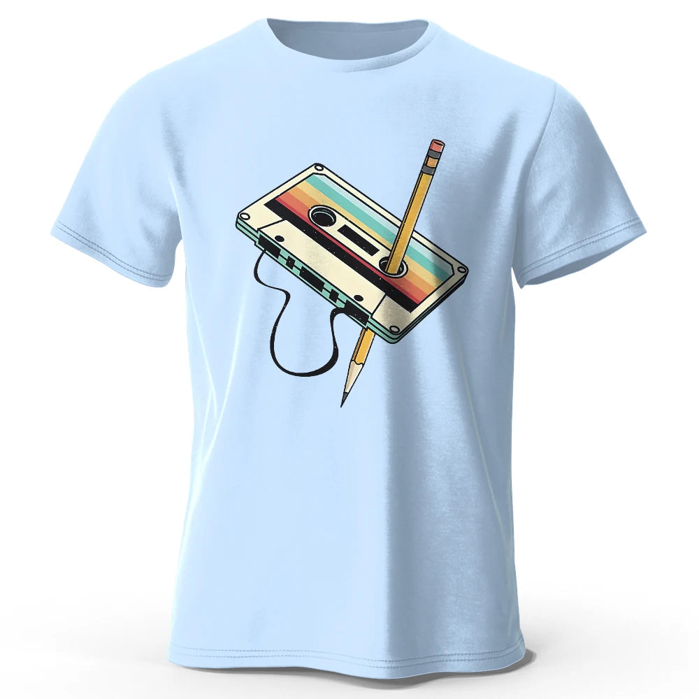 Men's Summer Essential 100% Cotton Printed Tape T-Shirt