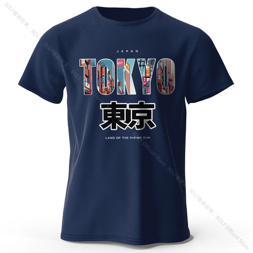 Tokyo Printed Fashion Forward 100% Cotton Ultra Soft Round Neck Short Sleeve T-Shirt
