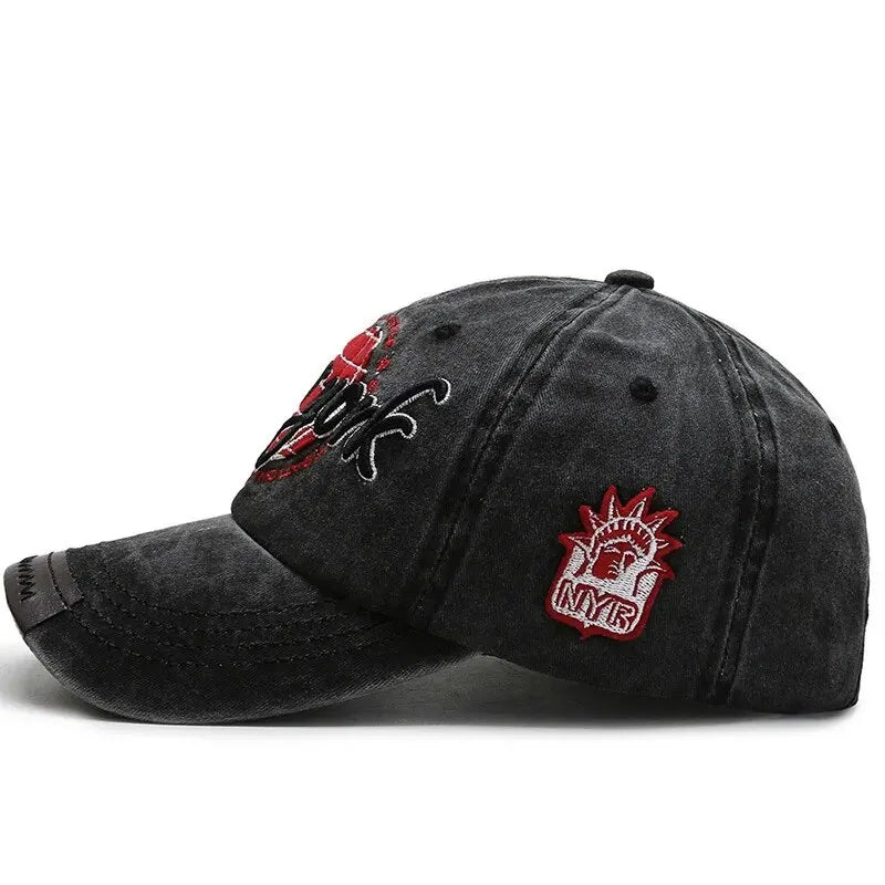 Distressed Cotton Washed Baseball Cap