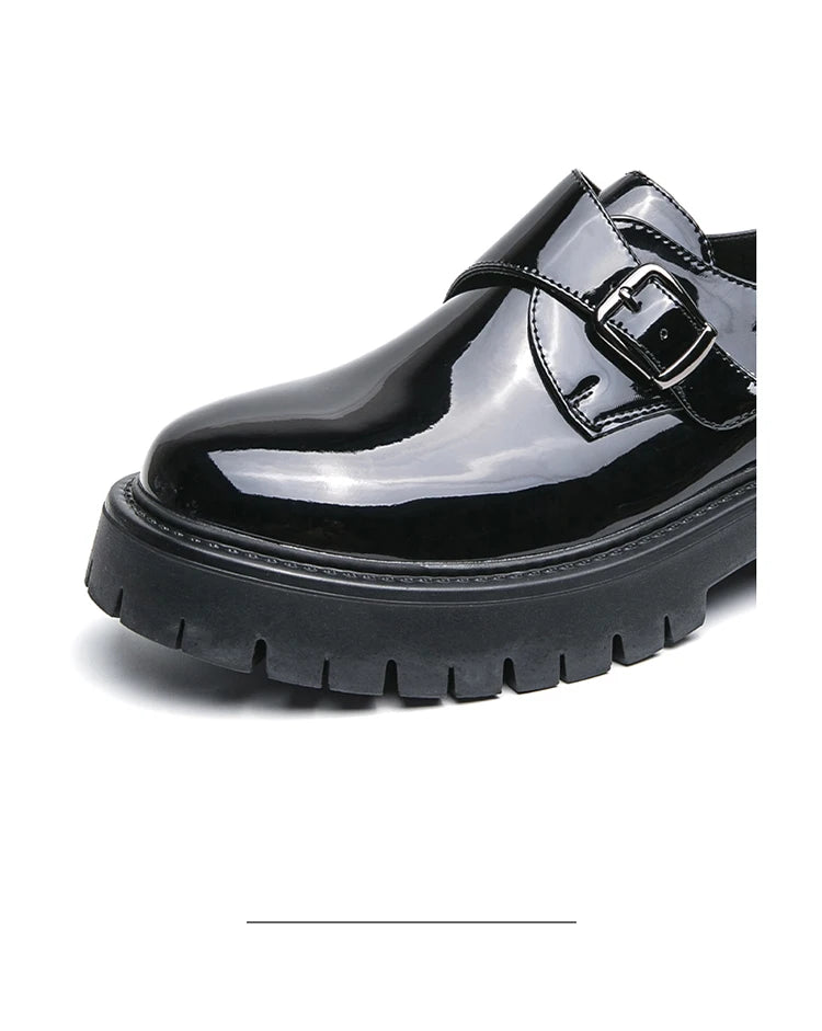 Patent Leather Mens Dress Shoes Luxury Brand Handmade Business Office Fashion Wedding Oxfords  Platform Shoes