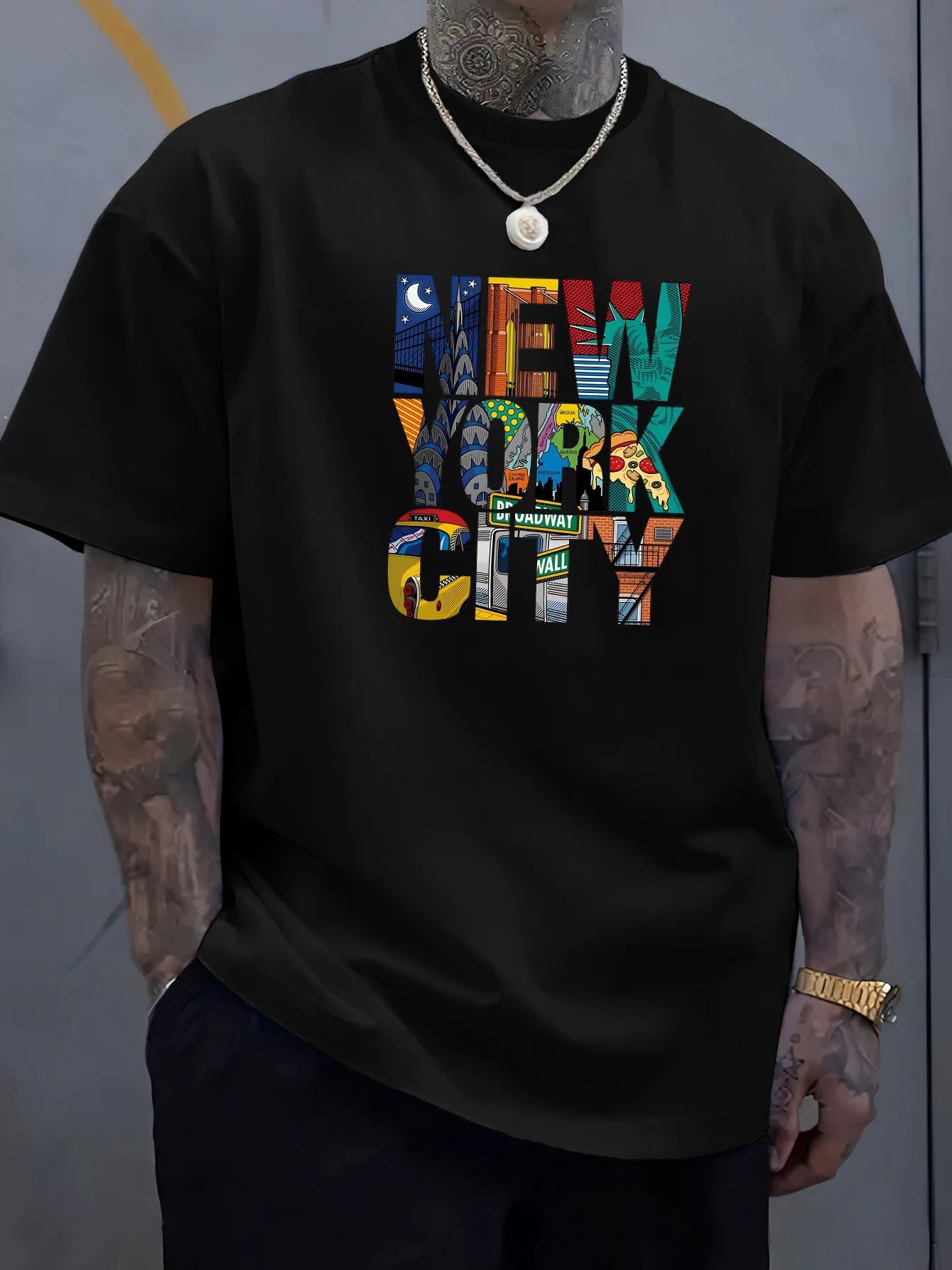 Men's Summer 100% cotton NEW YORK CITY T-shirt