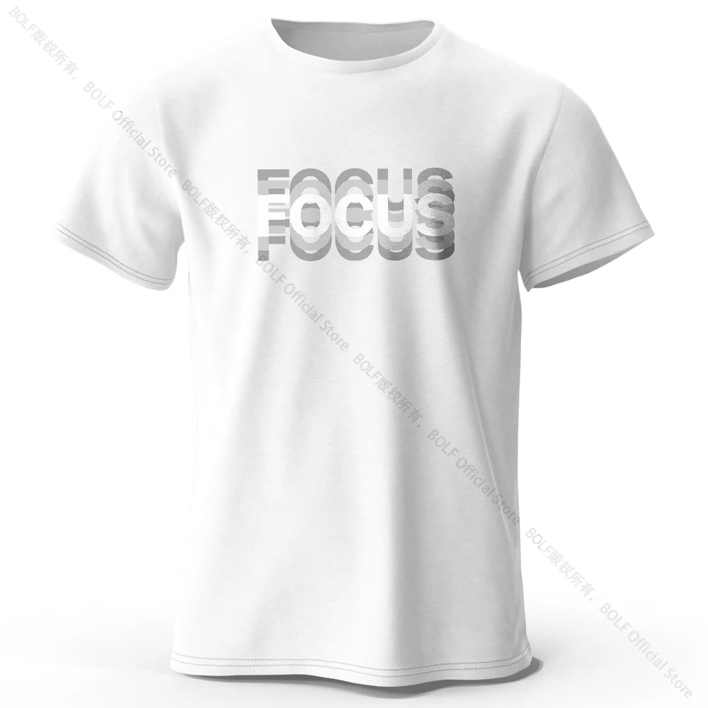 Focus Letter Minimalist Style 100% Cotton Short Sleeve T-Shirt