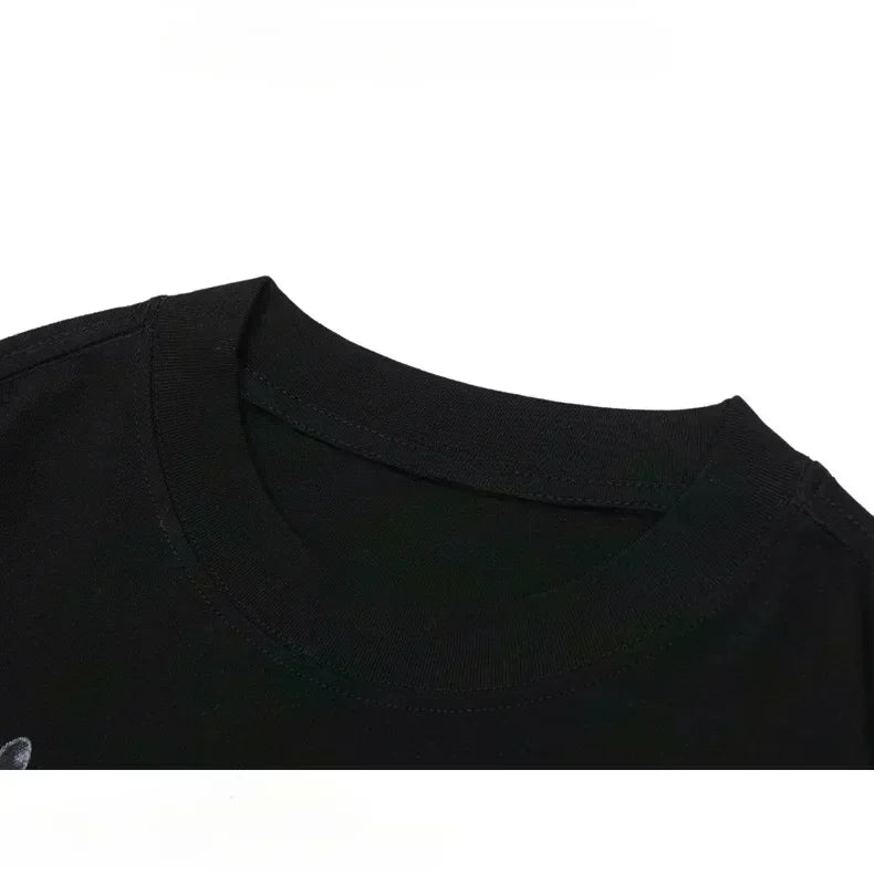 American Trendy  Letter Printing Pure Cotton Short-sleeved T-shirt