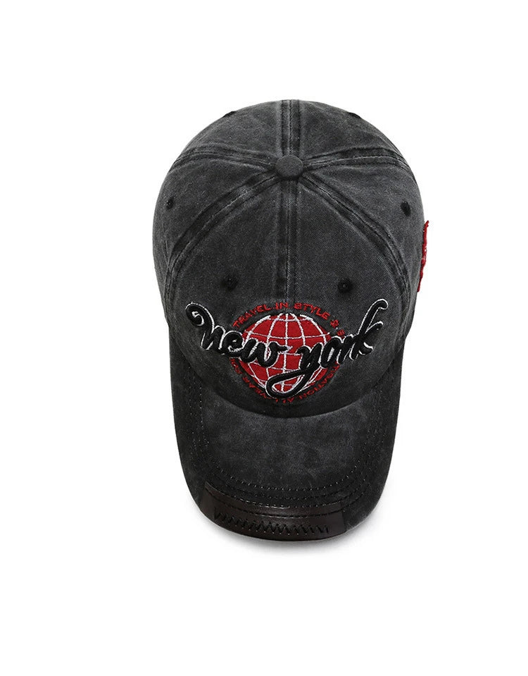 Distressed Cotton Washed Baseball Cap