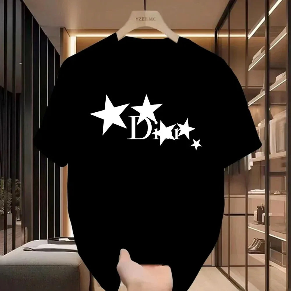 Women Casual T-Shirt Y2k Designer Ladies Luxury Vintage Trendy Pullover T Shirts