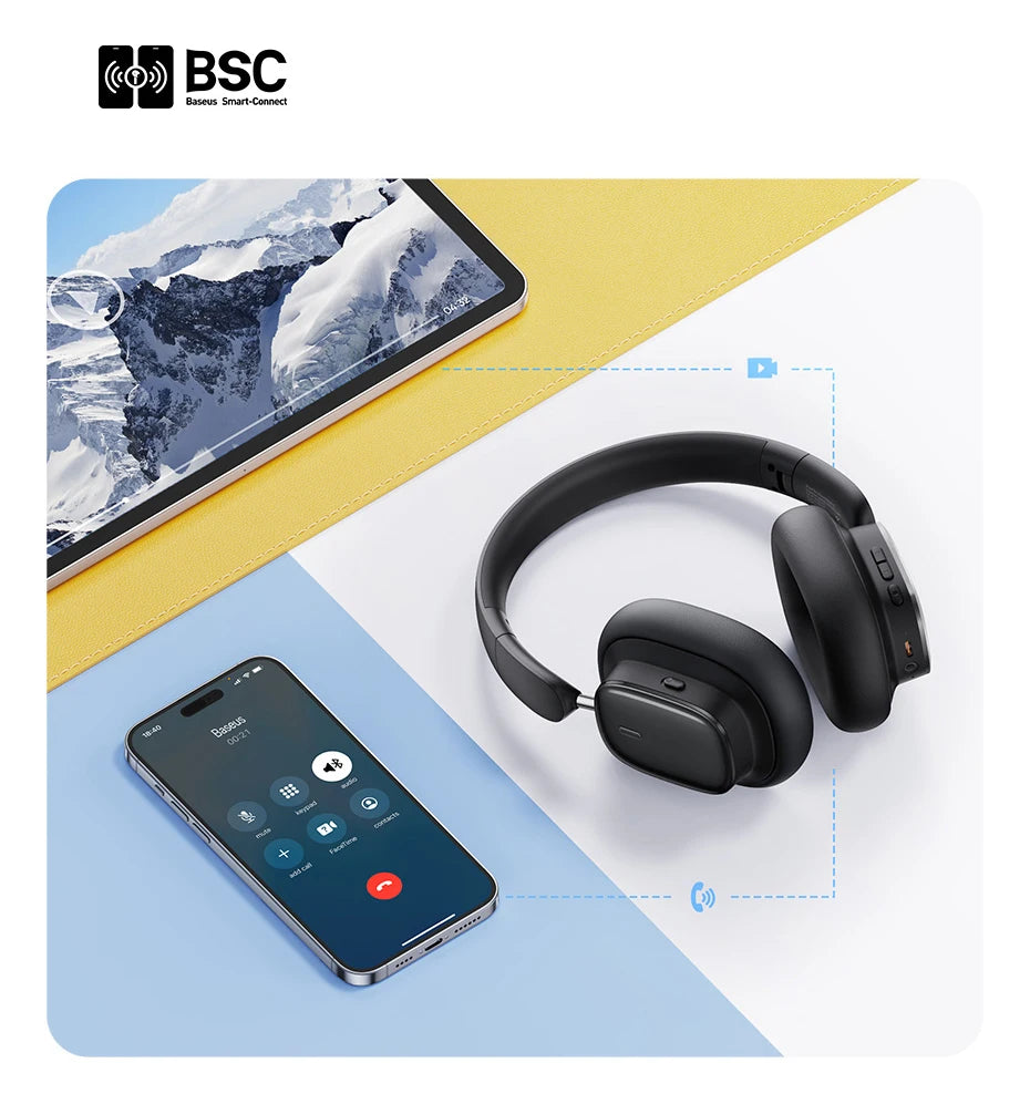 Baseus Bowie H1  Wireless Bluetooth Headphones 5.3 Noise Cancellation