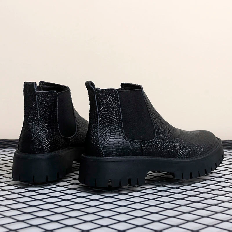 Chelsea boots, genuine leather, big toe thick sole, midsole, men's chimney boots, leather boots