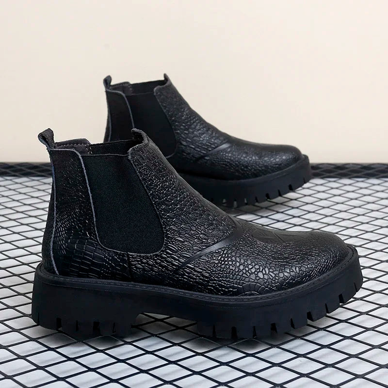 Chelsea boots, genuine leather, big toe thick sole, midsole, men's chimney boots, leather boots