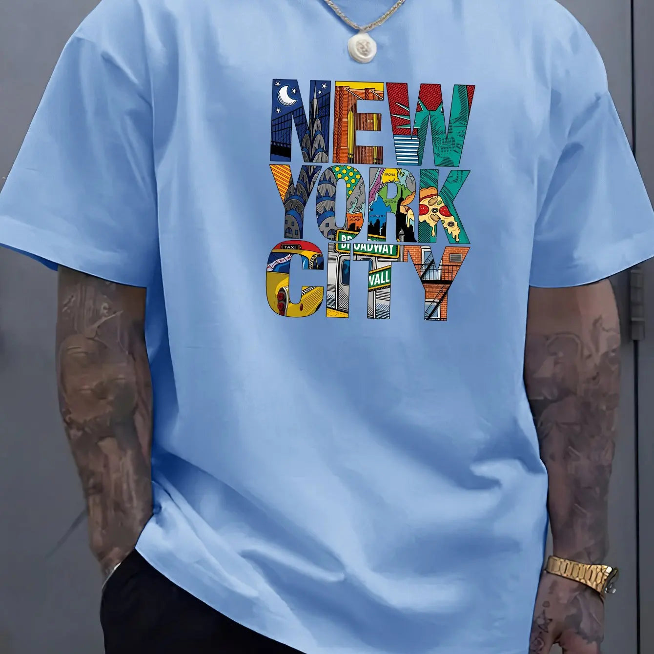 Men's Summer 100% cotton NEW YORK CITY T-shirt