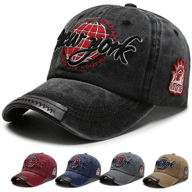 Distressed Cotton Washed Baseball Cap