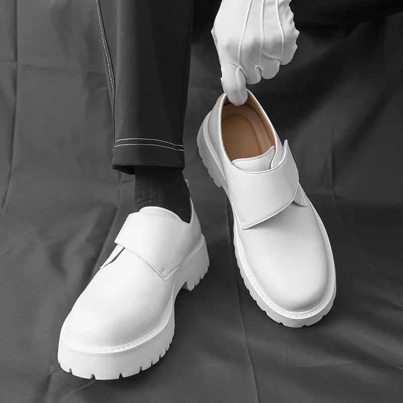 Men's Thick Bottom Oxford Shoes Casual Leather Shoes Fashion Business Formal Dress Footwear