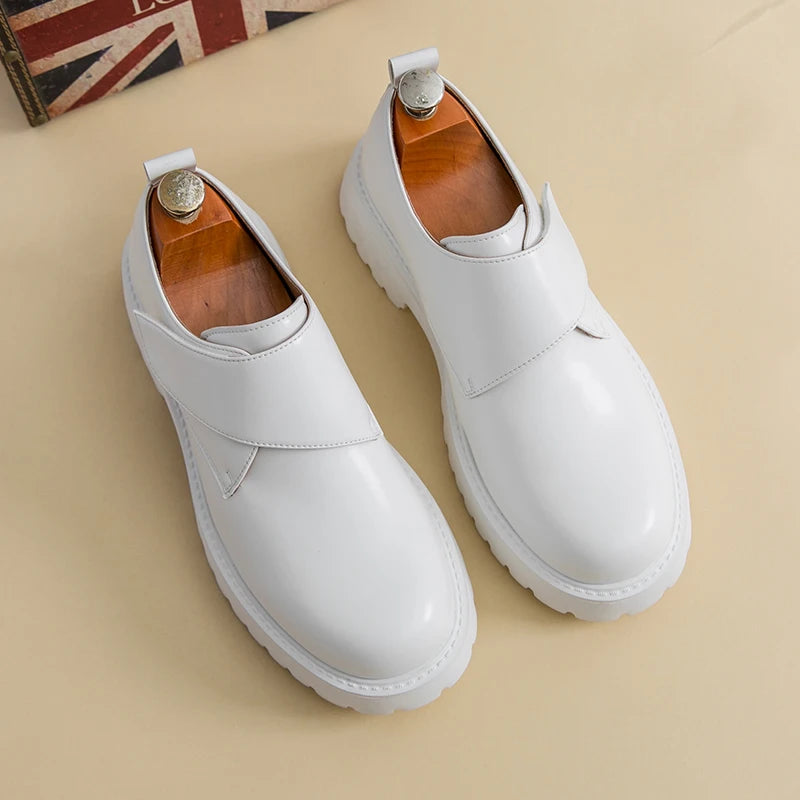 Men's Thick Bottom Oxford Shoes Casual Leather Shoes Fashion Business Formal Dress Footwear