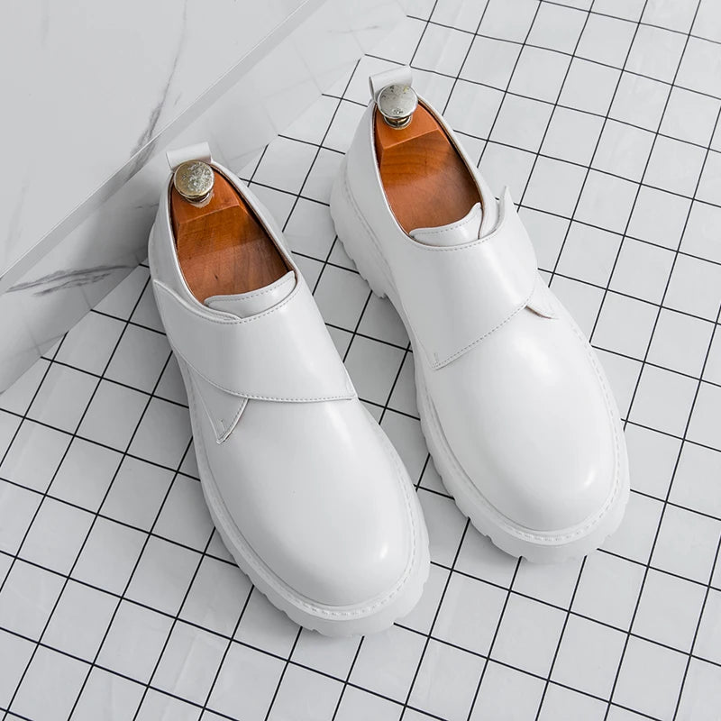 Men's Thick Bottom Oxford Shoes Casual Leather Shoes Fashion Business Formal Dress Footwear