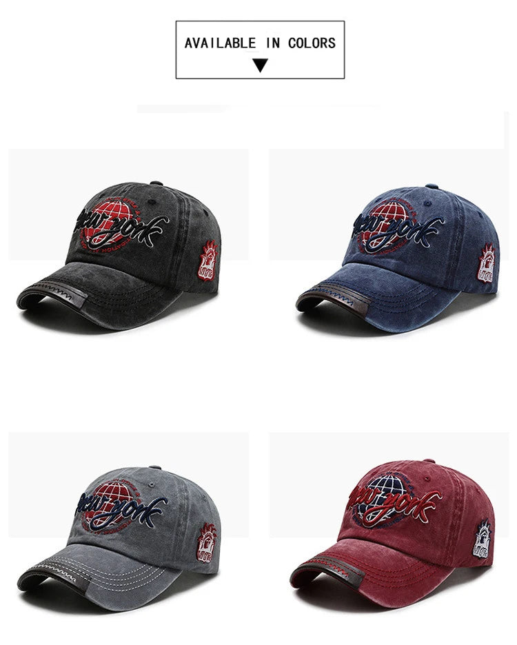 Distressed Cotton Washed Baseball Cap