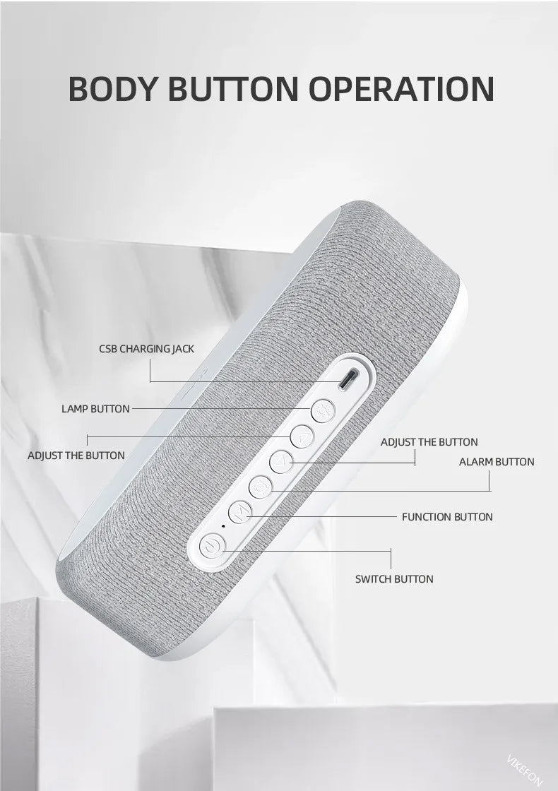 Wireless Charger Alarm Clock Time LED Light Thermometer