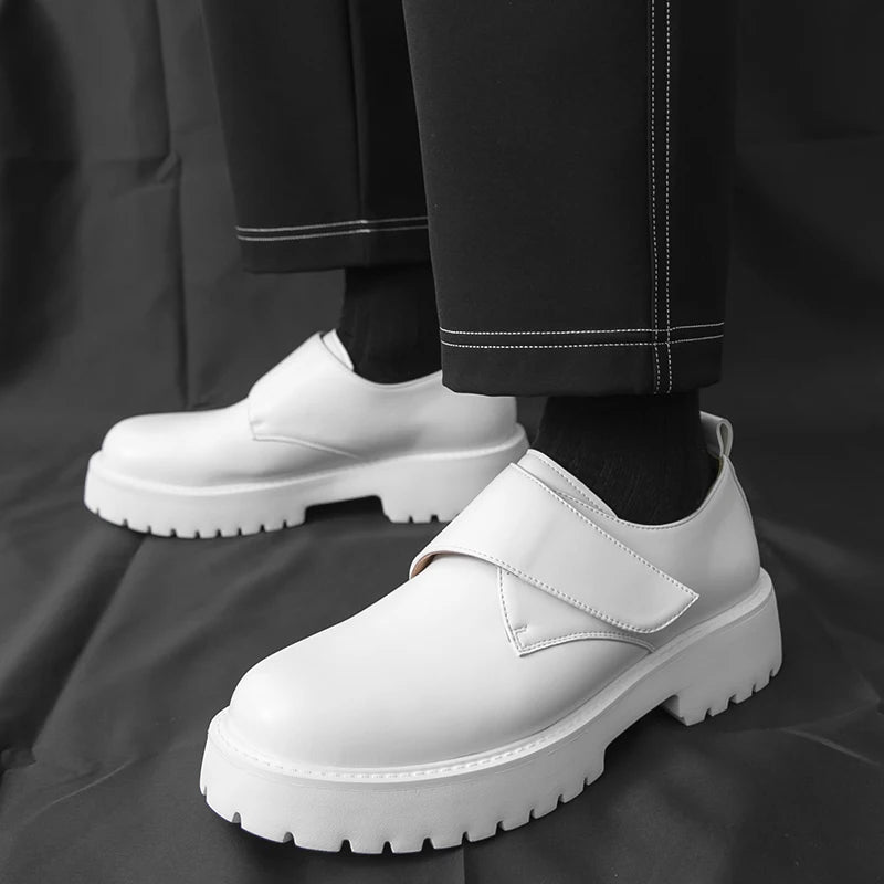 Men's Thick Bottom Oxford Shoes Casual Leather Shoes Fashion Business Formal Dress Footwear