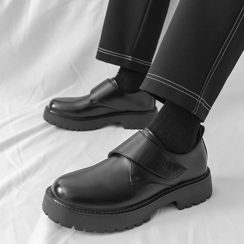 Men's Thick Bottom Oxford Shoes Casual Leather Shoes Fashion Business Formal Dress Footwear
