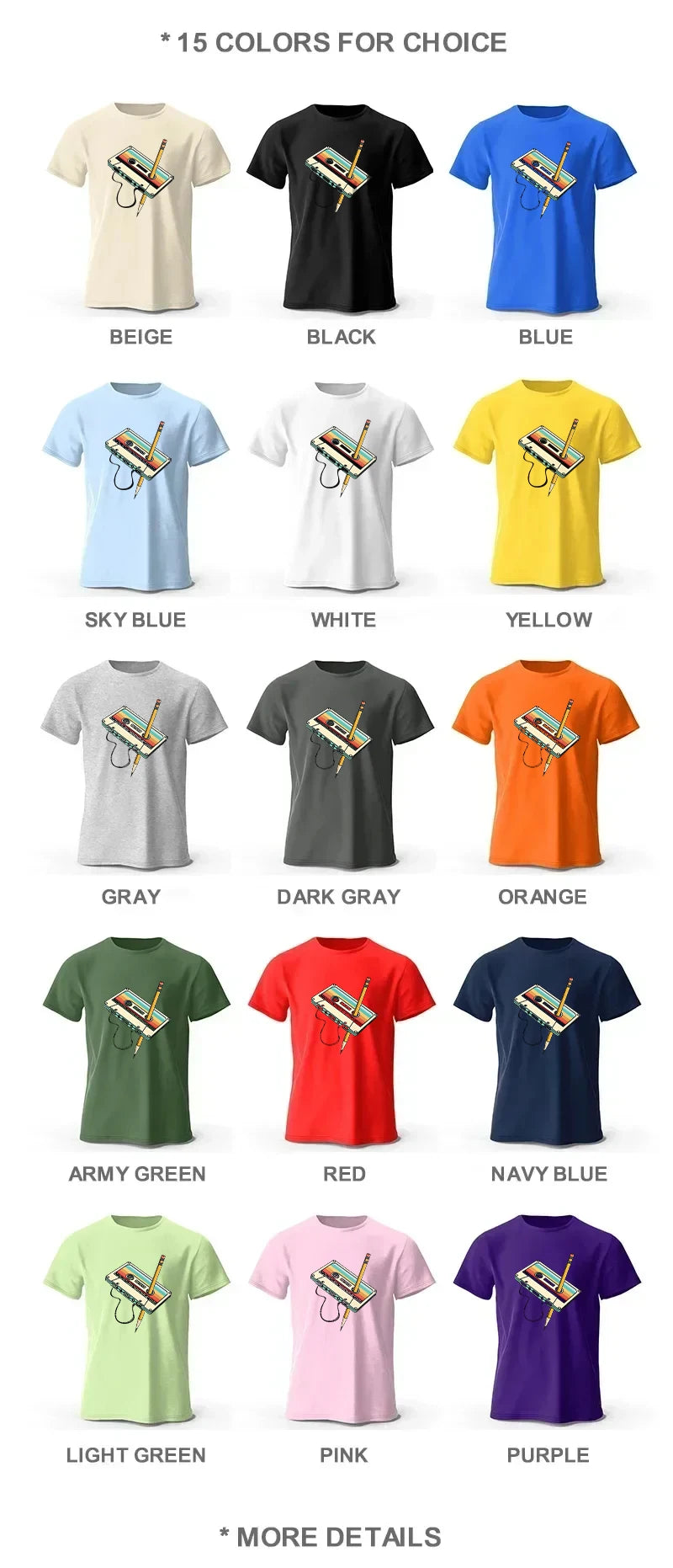Men's Summer Essential 100% Cotton Printed Tape T-Shirt