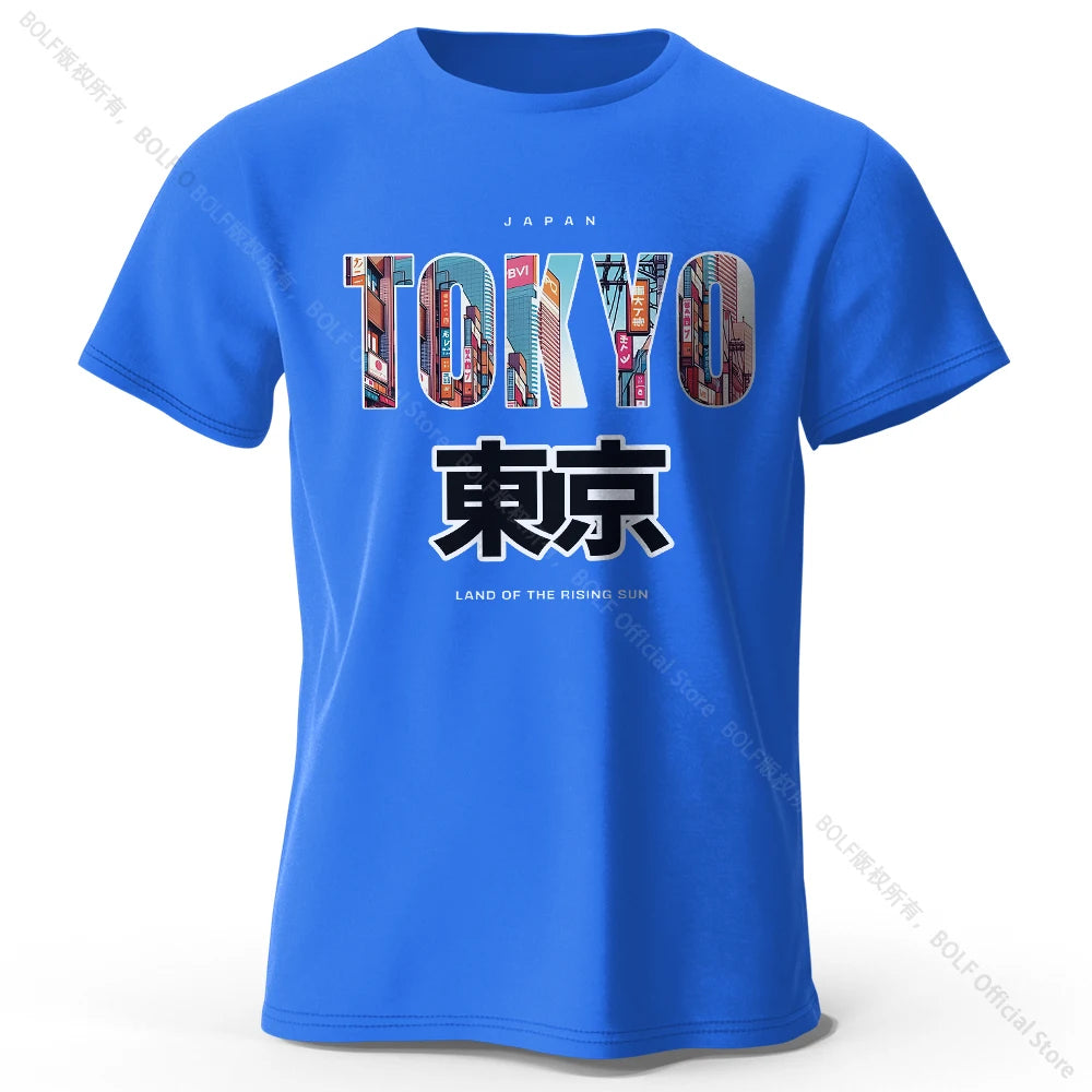 Tokyo Printed Fashion Forward 100% Cotton Ultra Soft Round Neck Short Sleeve T-Shirt