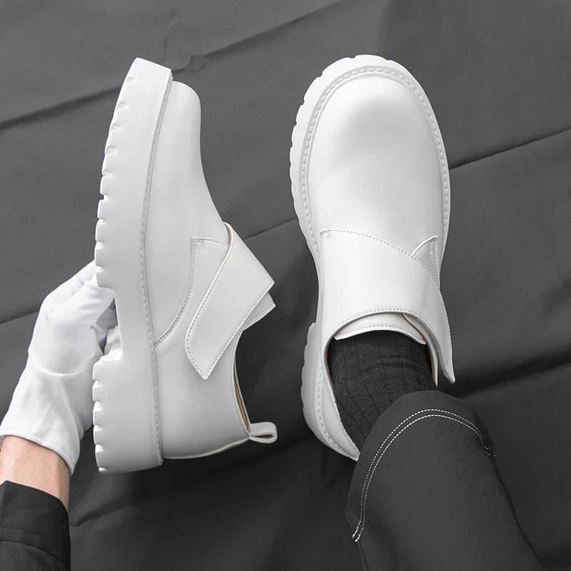 Men's Thick Bottom Oxford Shoes Casual Leather Shoes Fashion Business Formal Dress Footwear