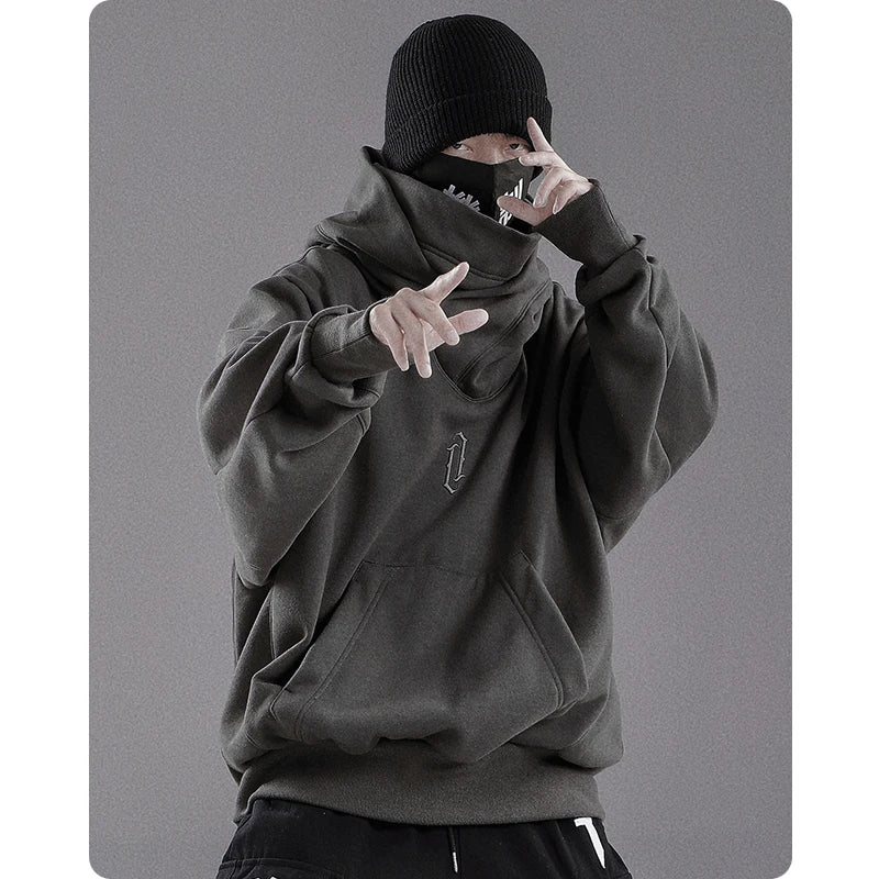 Men's High Collar Oversize Hoodie | Streetwear