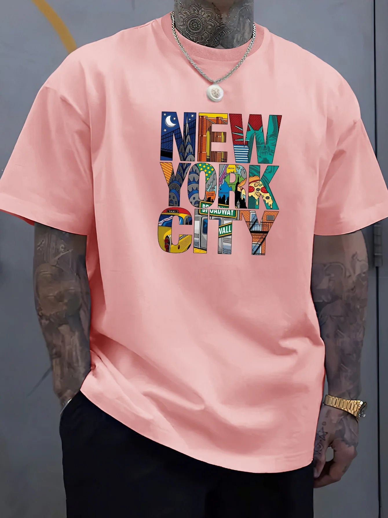 Men's Summer 100% cotton NEW YORK CITY T-shirt