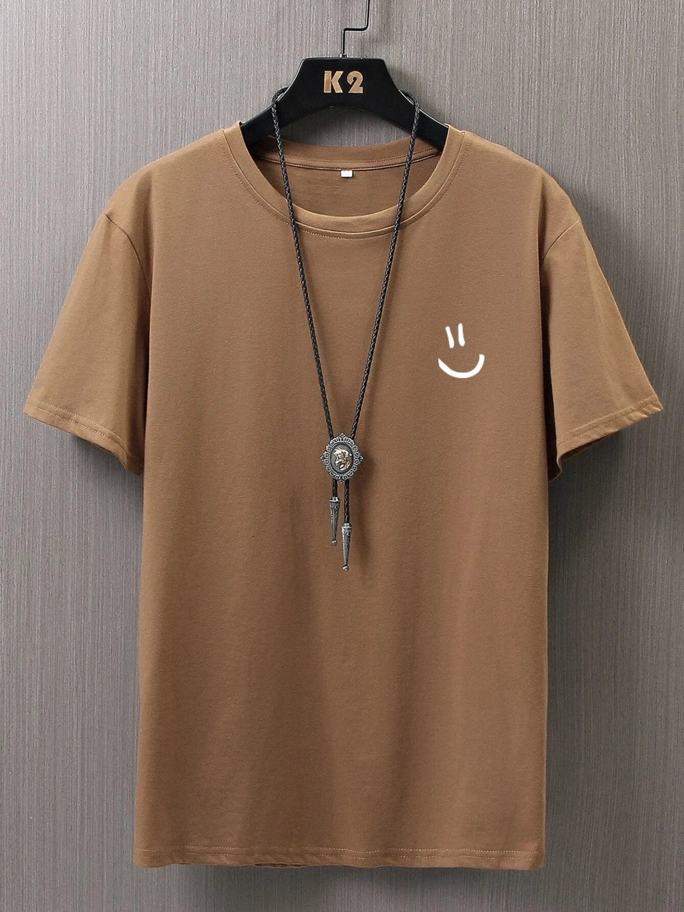 Minimalist Smile Face Style Graphic Print T Shirt