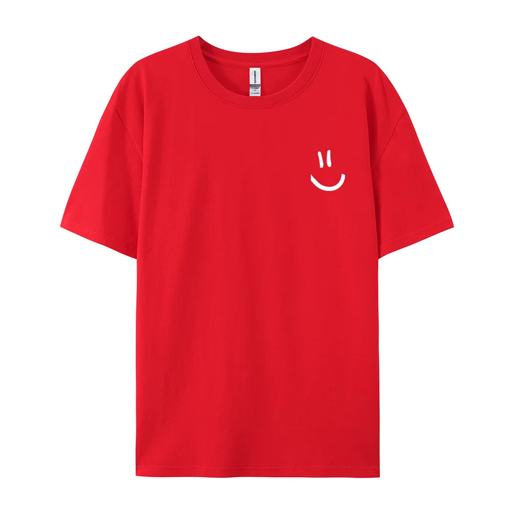 Minimalist Smile Face Style Graphic Print T Shirt