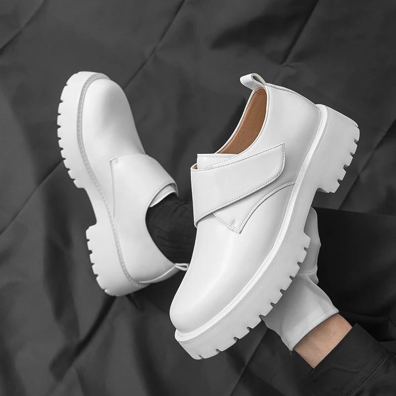 Men's Thick Bottom Oxford Shoes Casual Leather Shoes Fashion Business Formal Dress Footwear