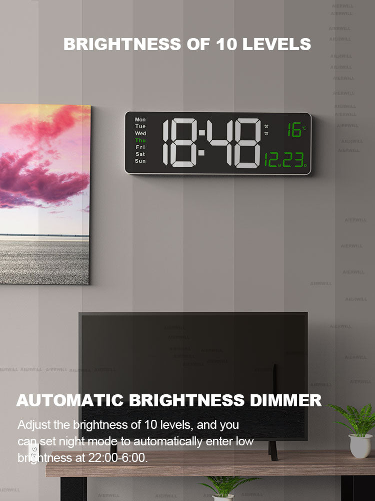 Digital Remote Control Wall Clock