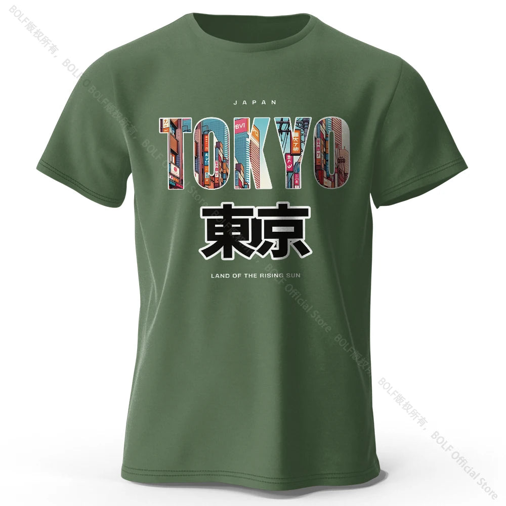 Tokyo Printed Fashion Forward 100% Cotton Ultra Soft Round Neck Short Sleeve T-Shirt