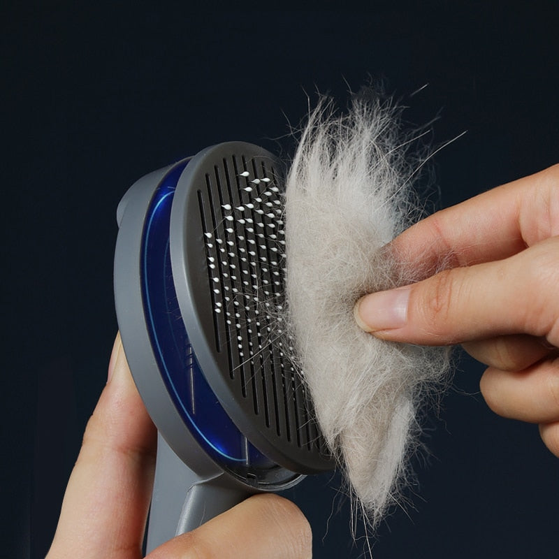 Self-Cleaning Pet Comb Hair Brush & Flashlight Nail Clipper Cat/Dog