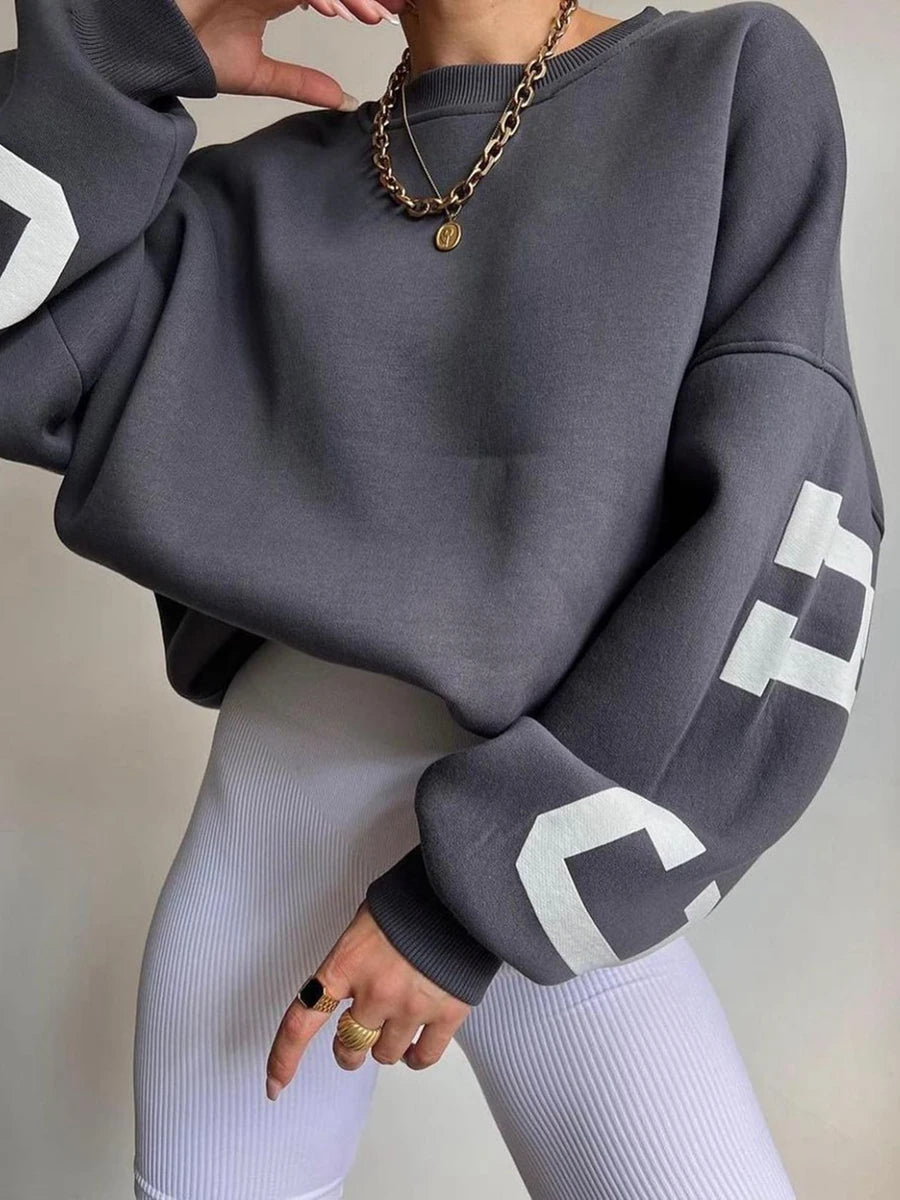 Women's Loose Pullover Sweatshirt Oversize Print