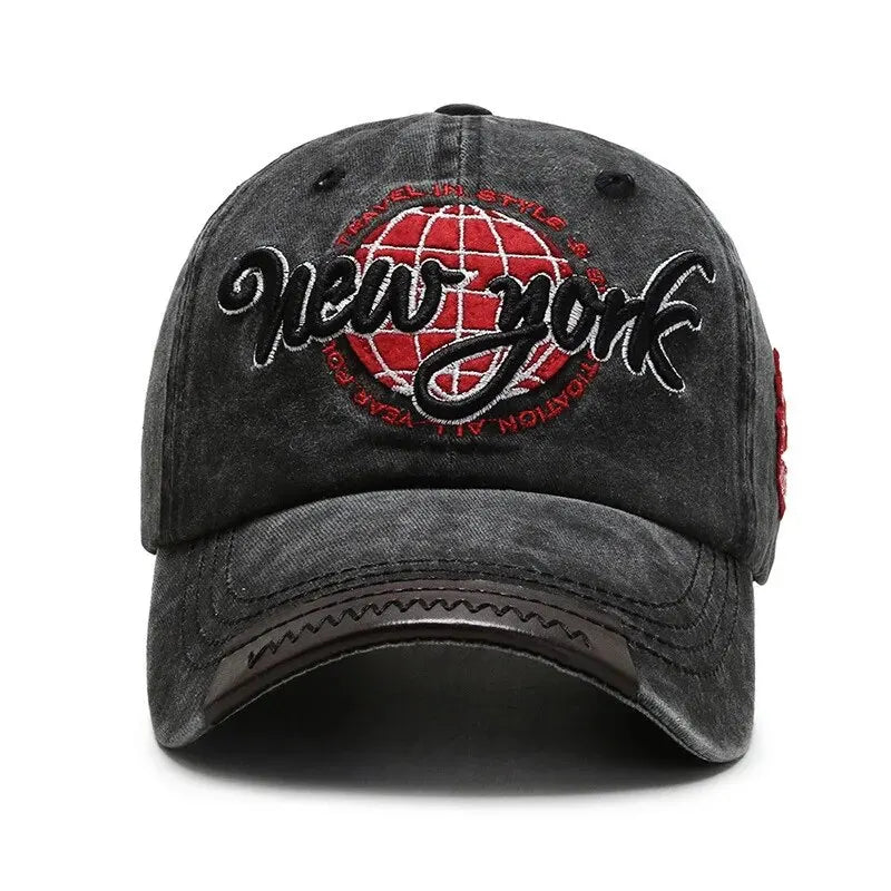 Distressed Cotton Washed Baseball Cap