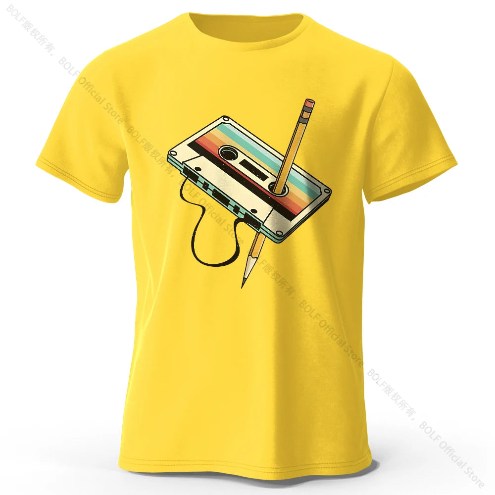 Men's Summer Essential 100% Cotton Printed Tape T-Shirt