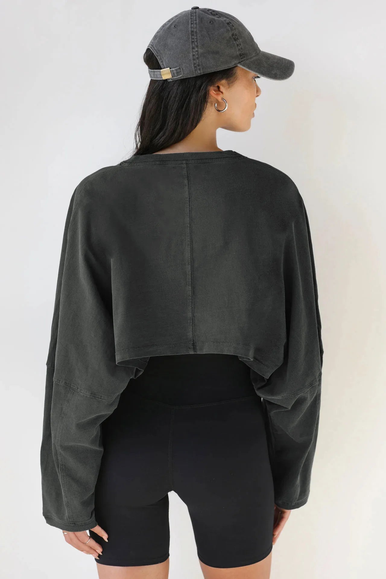 Women's Loose Long Sleeve Pullover Casual Workout Sexy Female Crop Sweatshirt