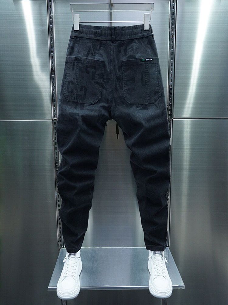 Cargo Skinny Harem Pants | Black Print