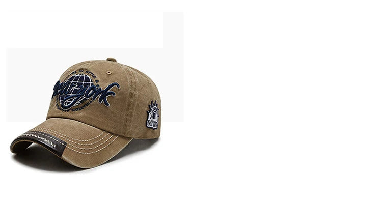 Distressed Cotton Washed Baseball Cap