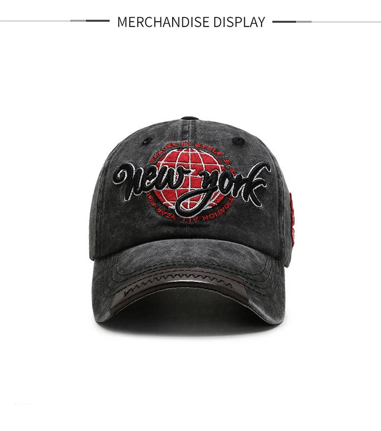 Distressed Cotton Washed Baseball Cap