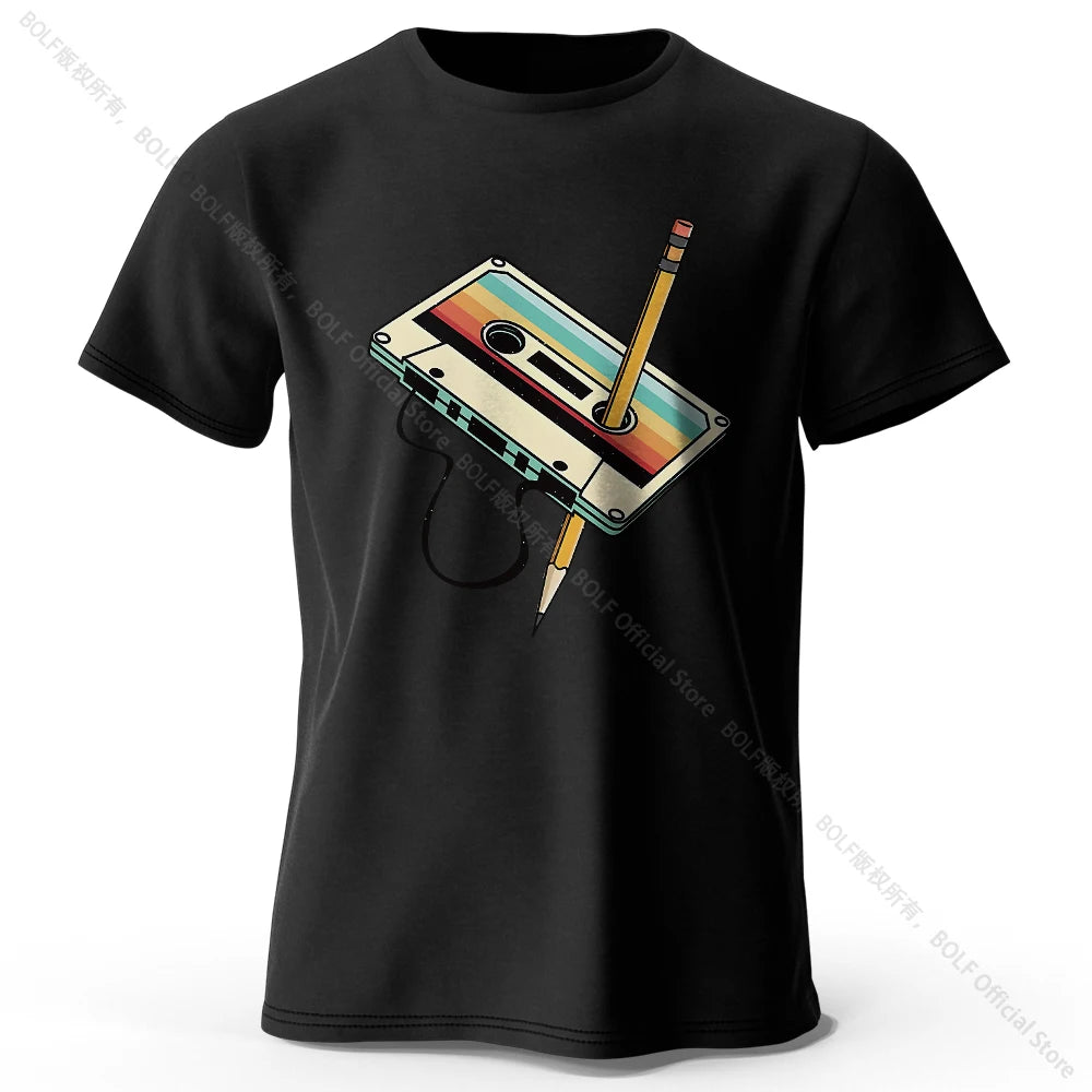 Men's Summer Essential 100% Cotton Printed Tape T-Shirt