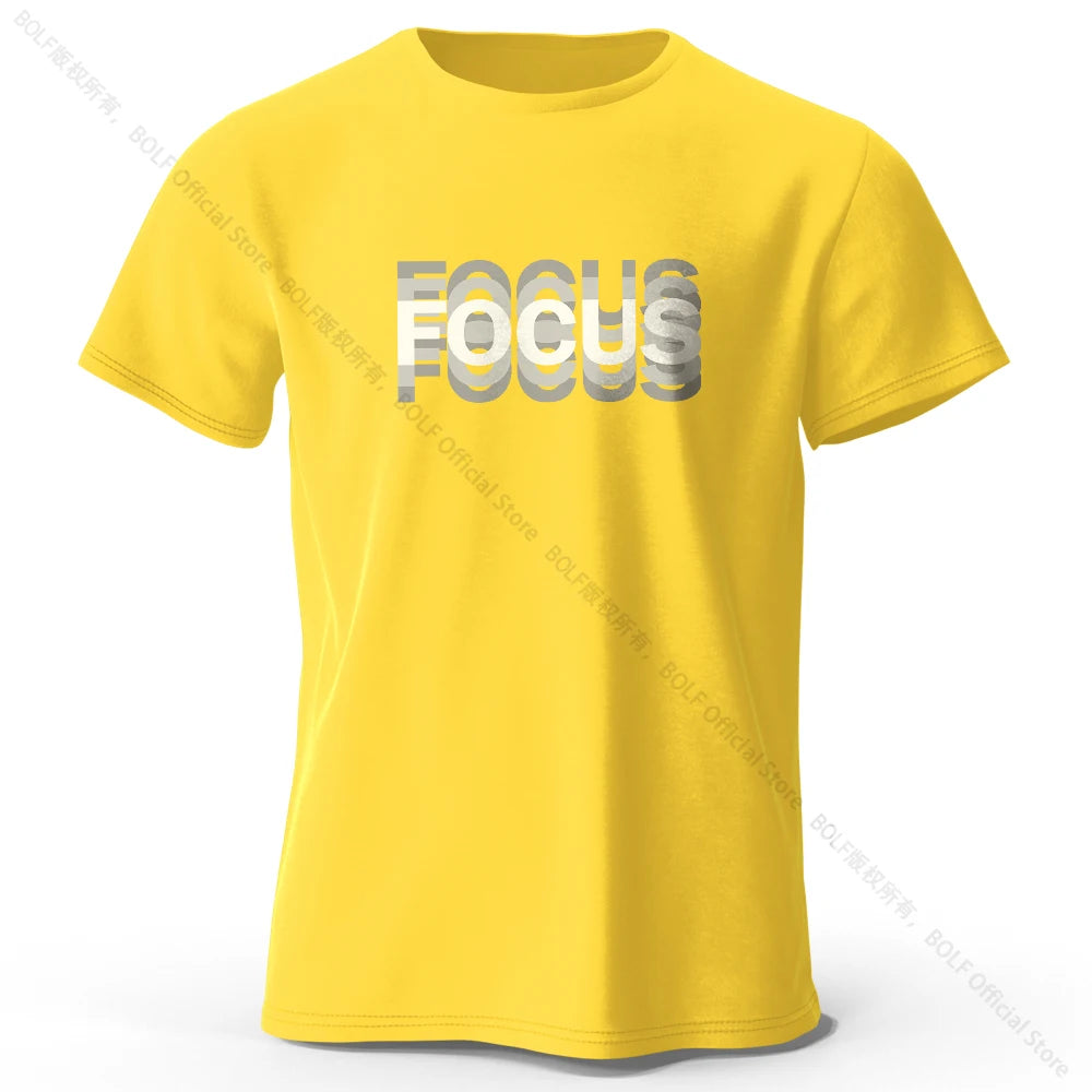 Focus Letter Minimalist Style 100% Cotton Short Sleeve T-Shirt
