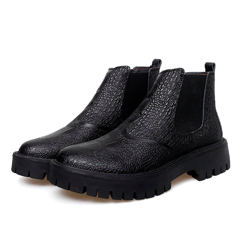 Chelsea boots, genuine leather, big toe thick sole, midsole, men's chimney boots, leather boots
