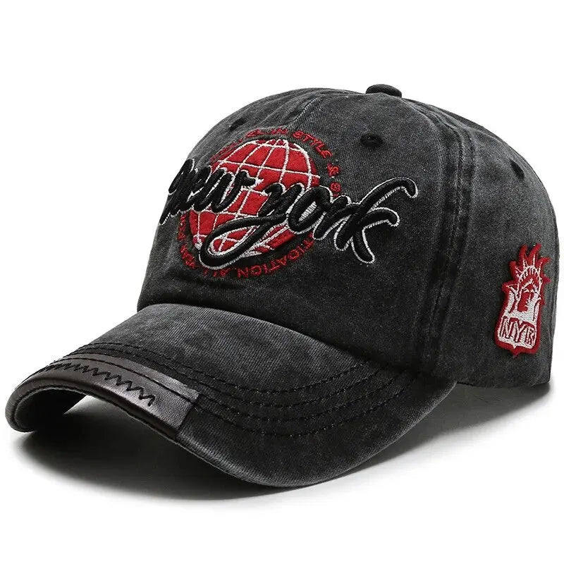 Distressed Cotton Washed Baseball Cap