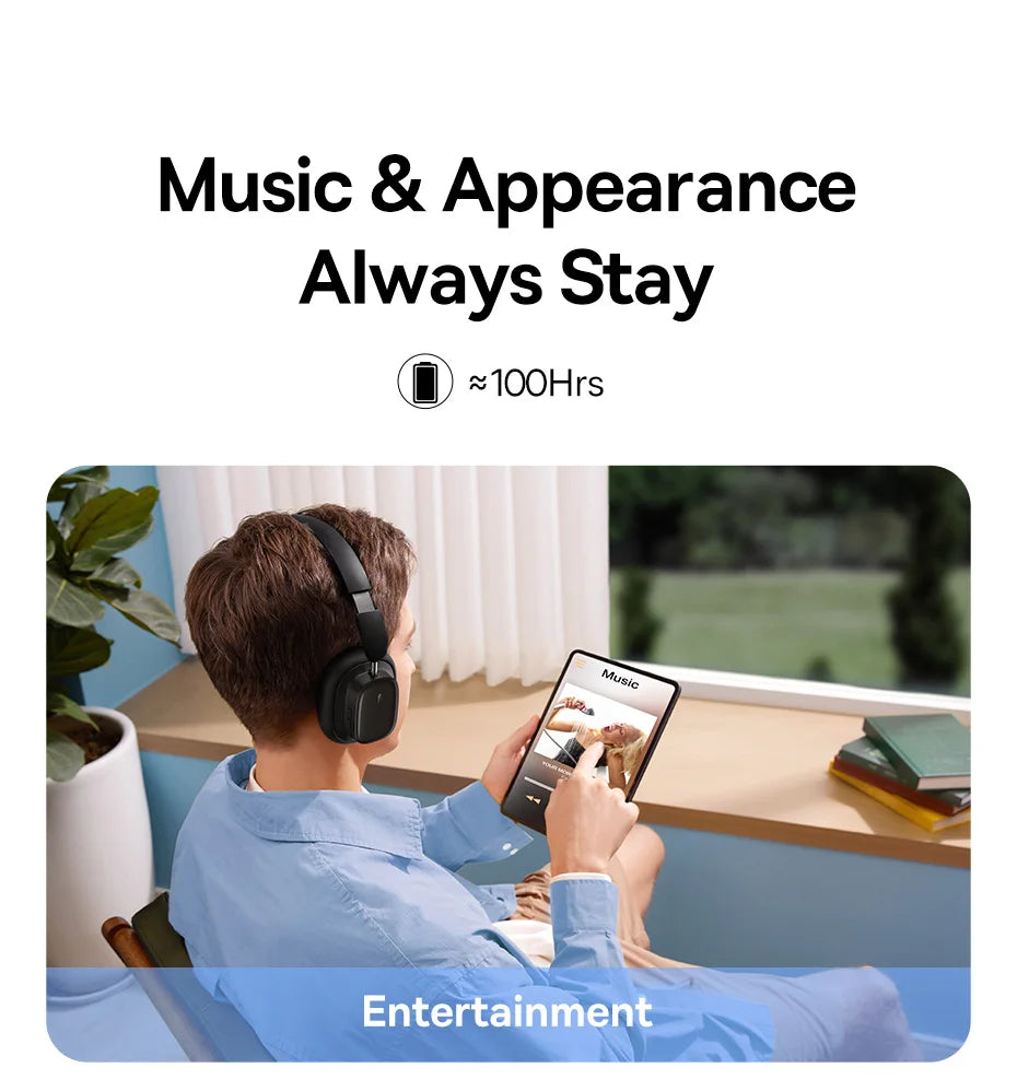 Baseus Bowie H1  Wireless Bluetooth Headphones 5.3 Noise Cancellation
