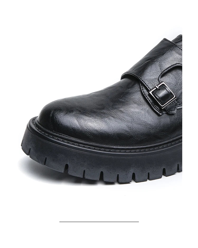 Leather Shoes Designer Casual Business Dress Oxfords Platform Loafers Slip-on Moccasins Thick Sole Wedding Shoes