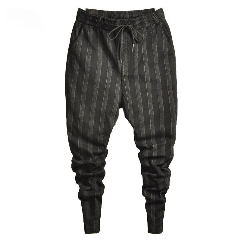 Stretchy Striped Harem Cuffed Trousers