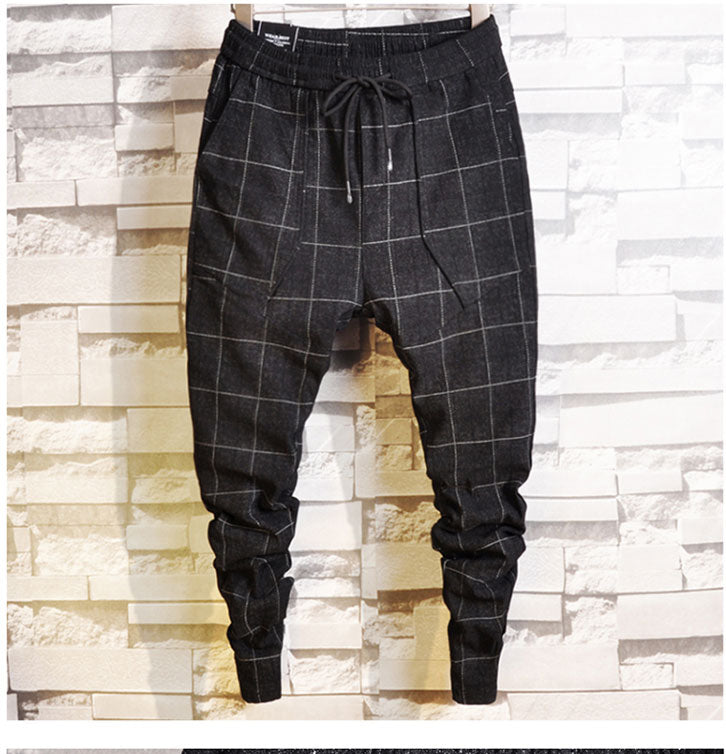 Men's Grid Plaid Pants | Trouser / Harem / Jogger / Sweatpant